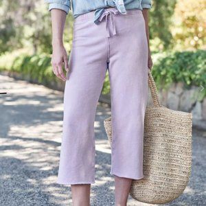 Frank & Eileen CATHERINE Triple Fleece Wide Leg Crop Sweatpants Size: XL pink